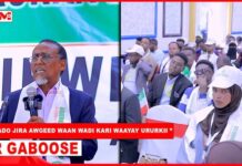 Xaalado jira awgeed waan wadi kari waayay ururkii” Dr Gaboose.
